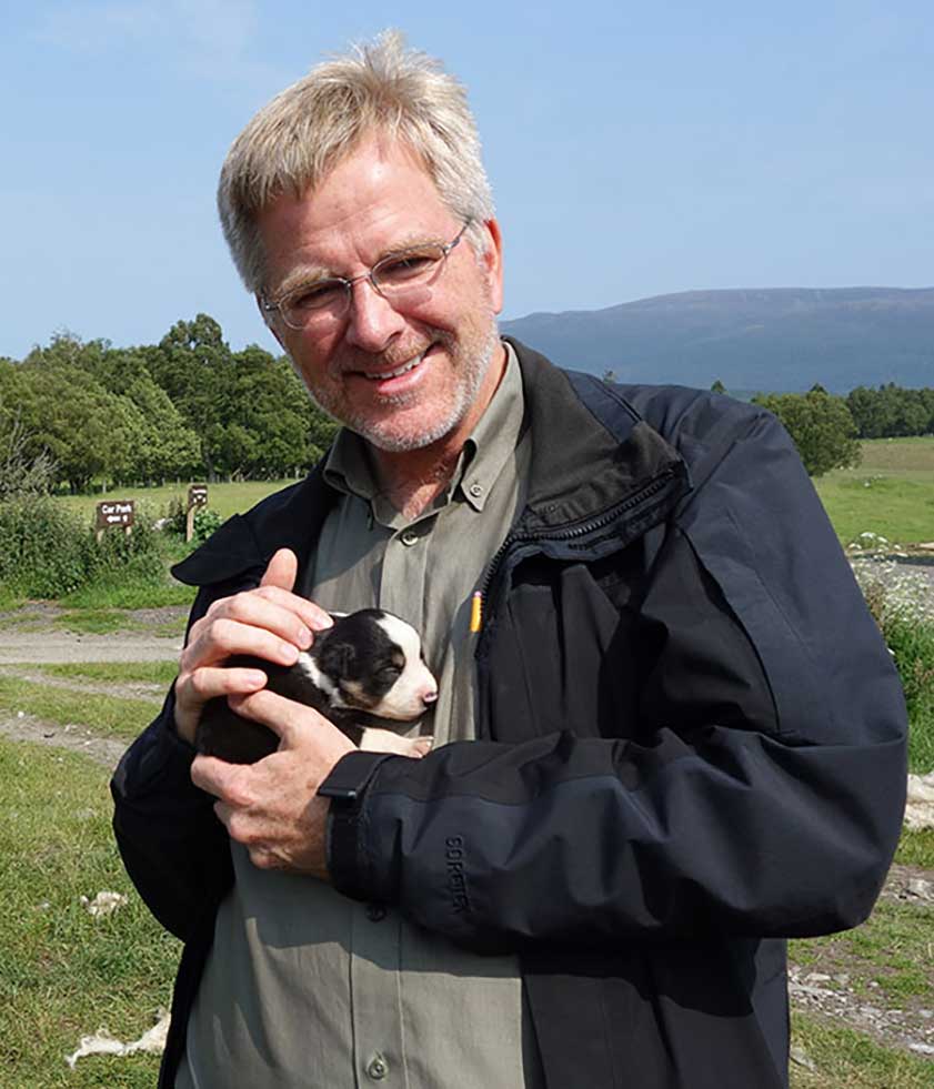 rick steves with one puppy