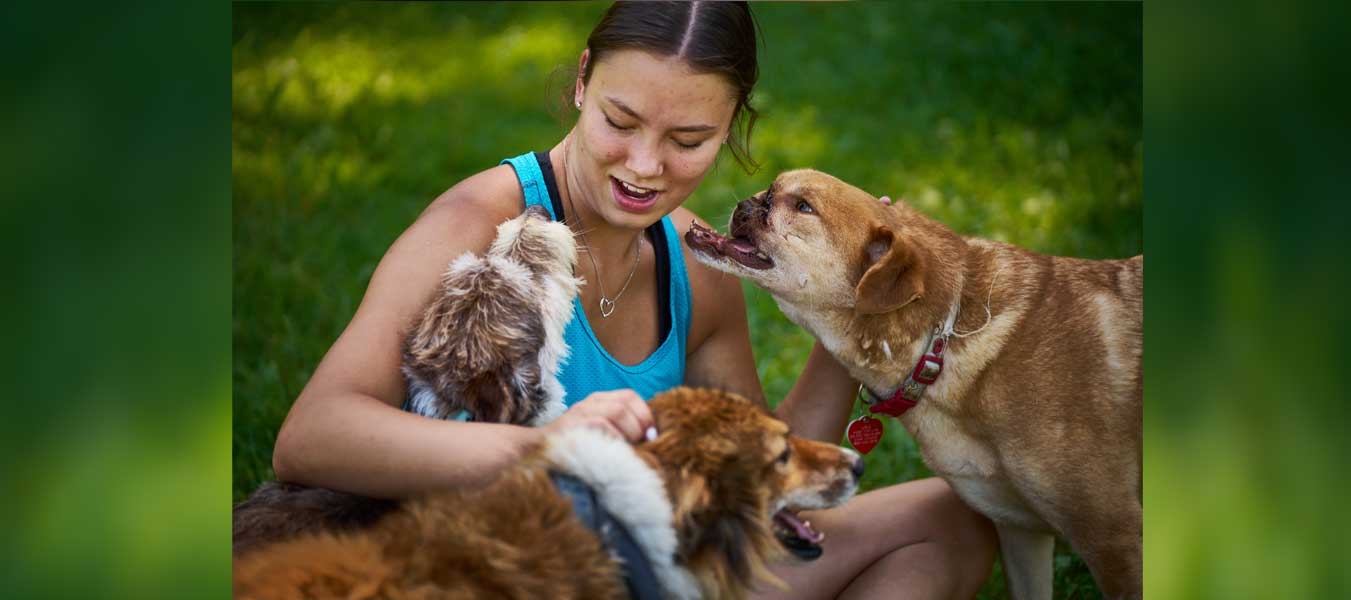 Kellyn with Una and Poppy and  Snoop